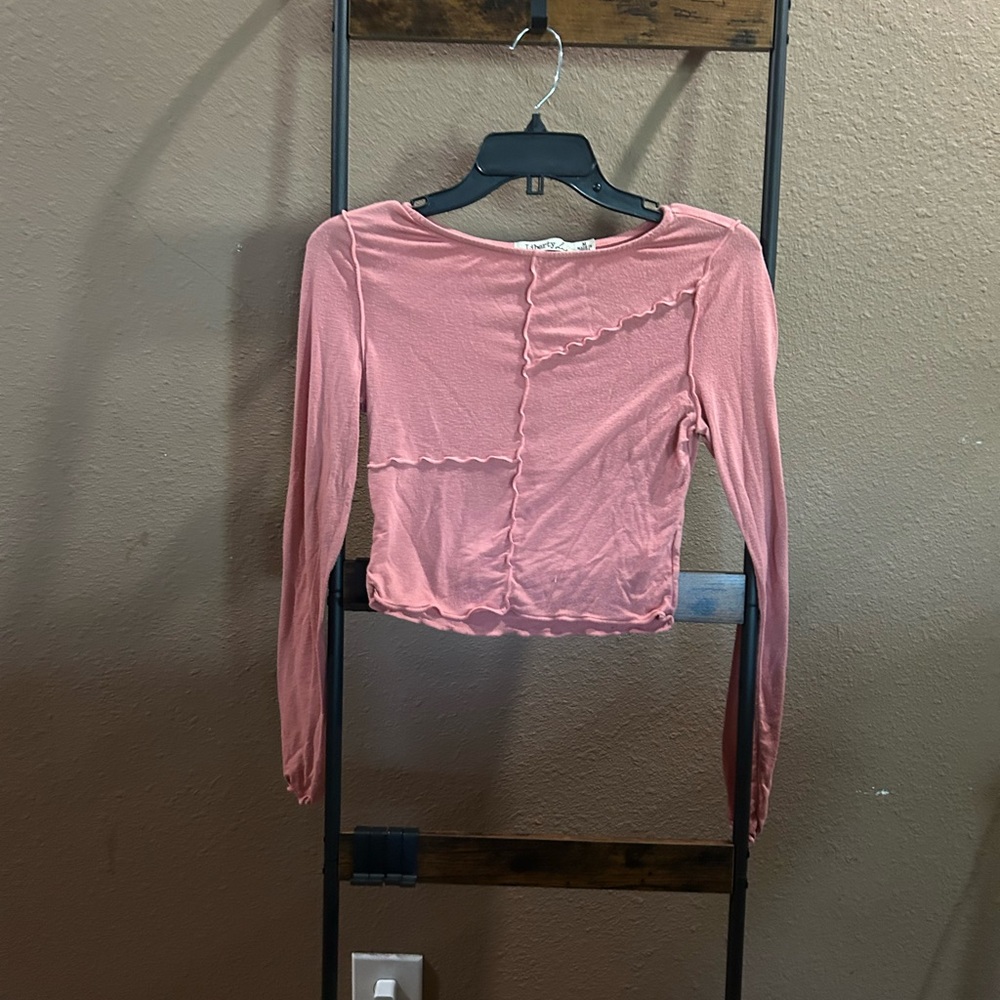 Liberty Love Pink Asymmetrical Cropped Blouse